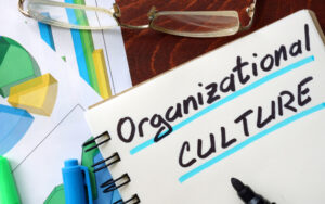 Positive Organizational Culture wording in a note book